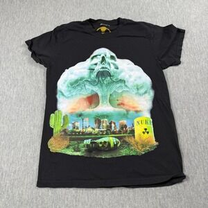 FaZe Clan Shirt Mens Small Black Nuke Graphic Atomic Bomb Skull Short Sleeve
